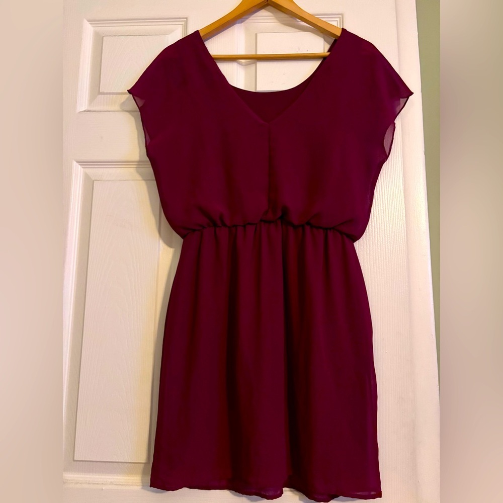 Elegant Burgundy Dress
